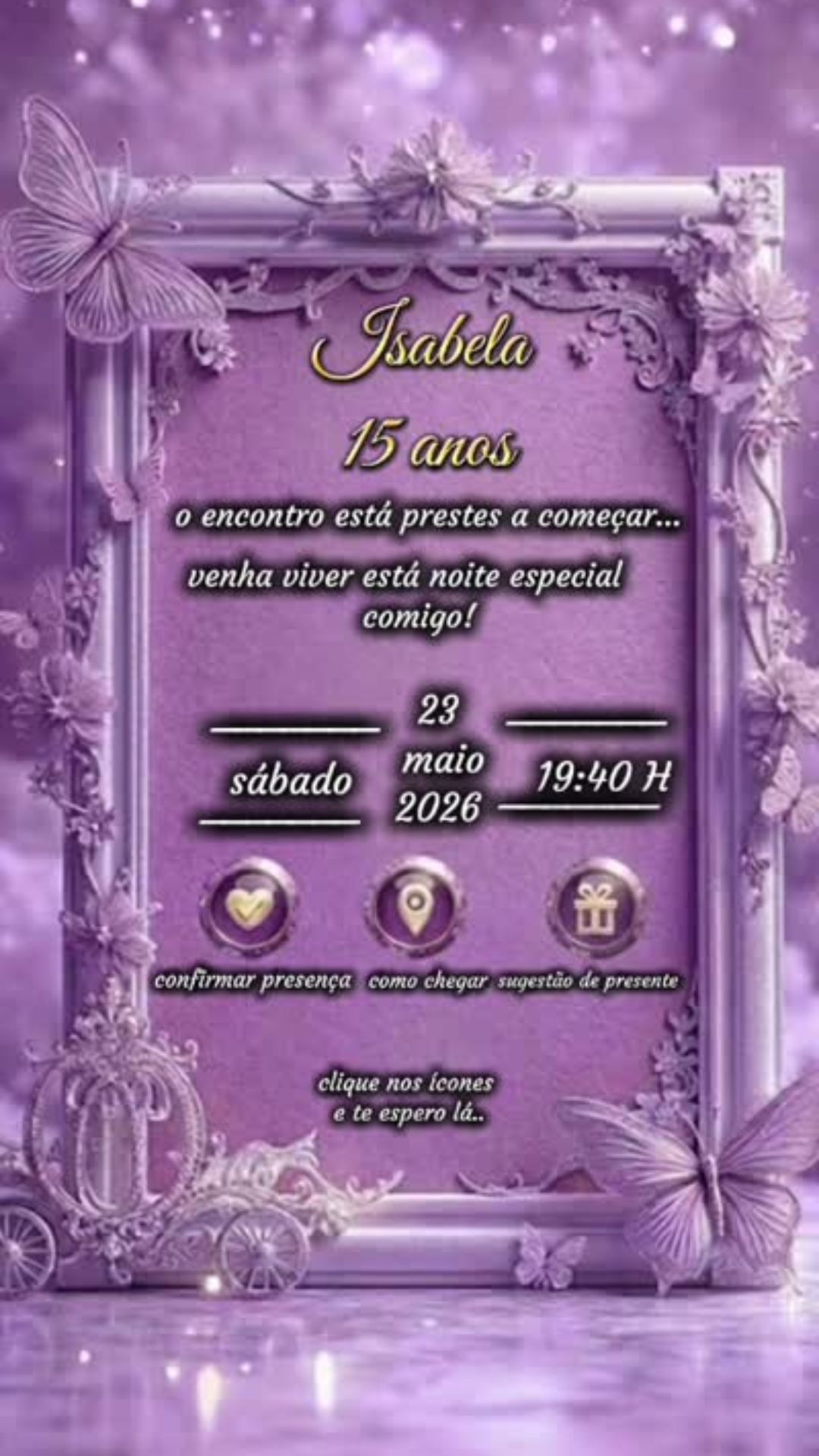 Imagem final do convite - Isabela