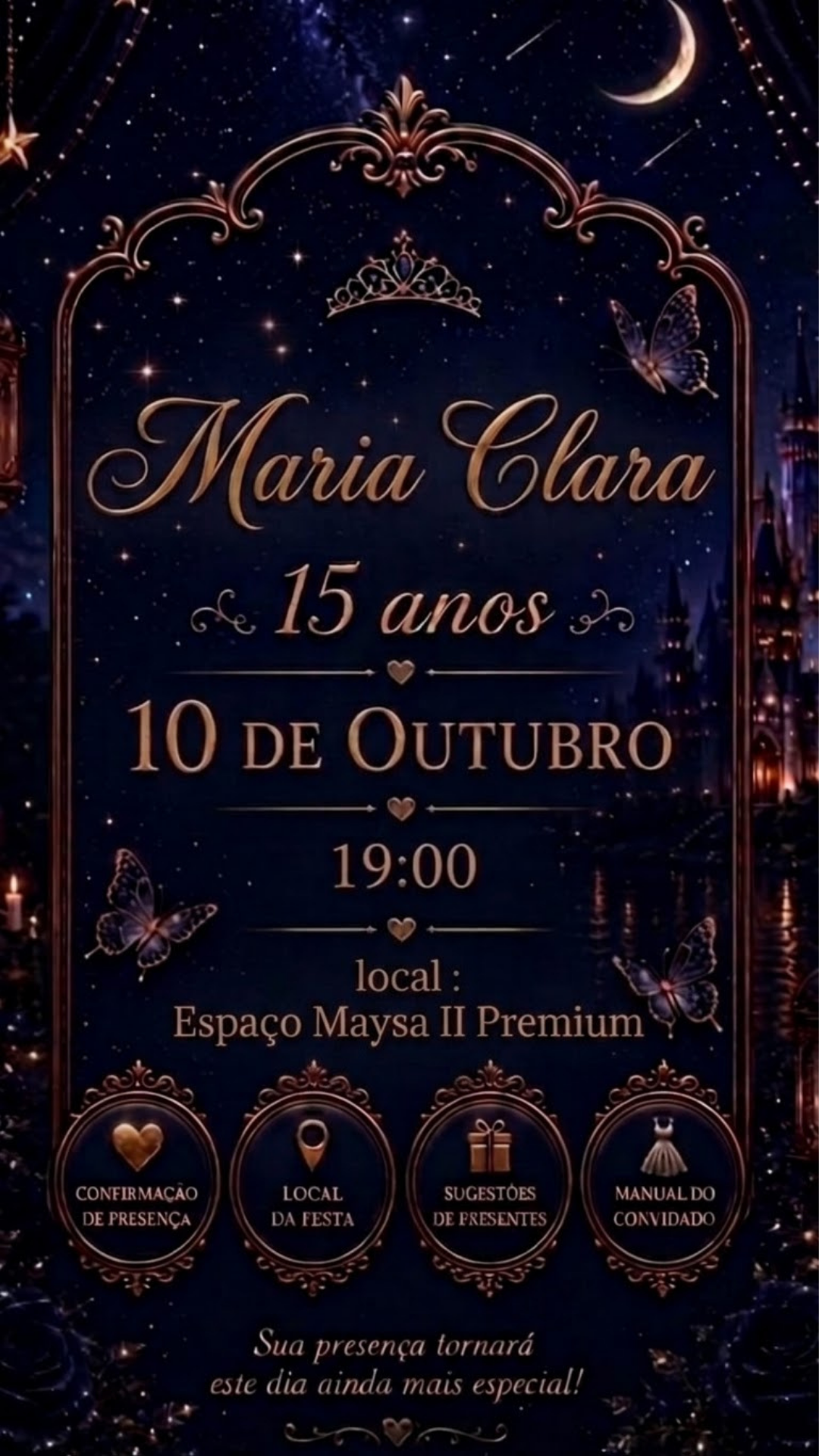 Informações e Botões - Maria Clara