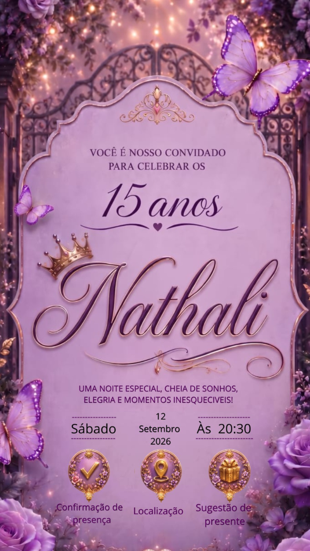 Informações e Botões - Nathali