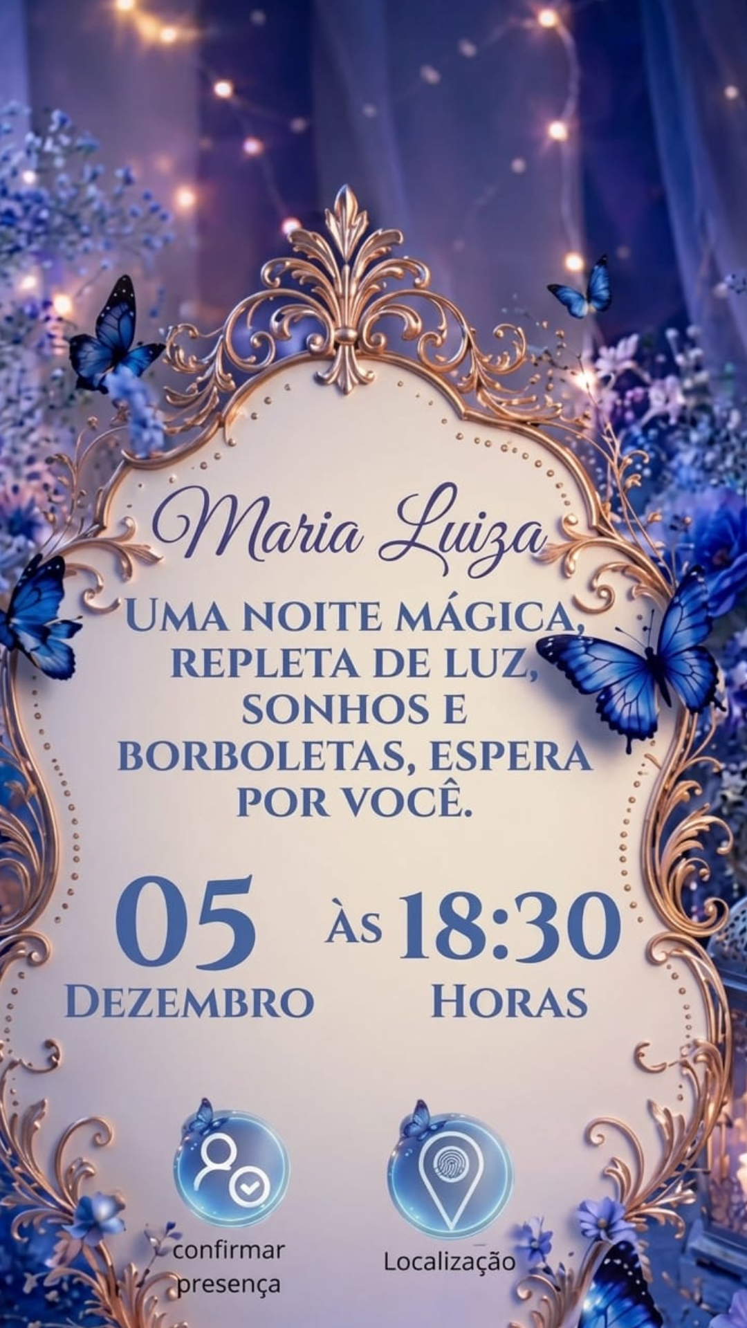 Informações e Botões - Maria Luiza
