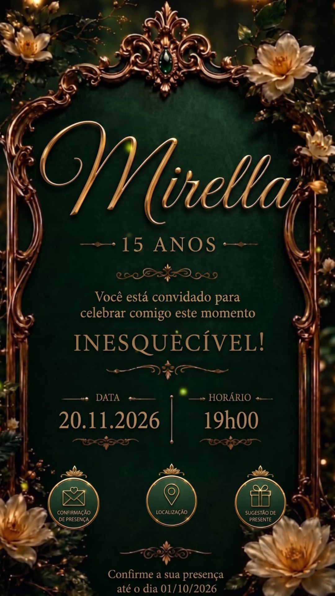 Informações e Botões - Mirella