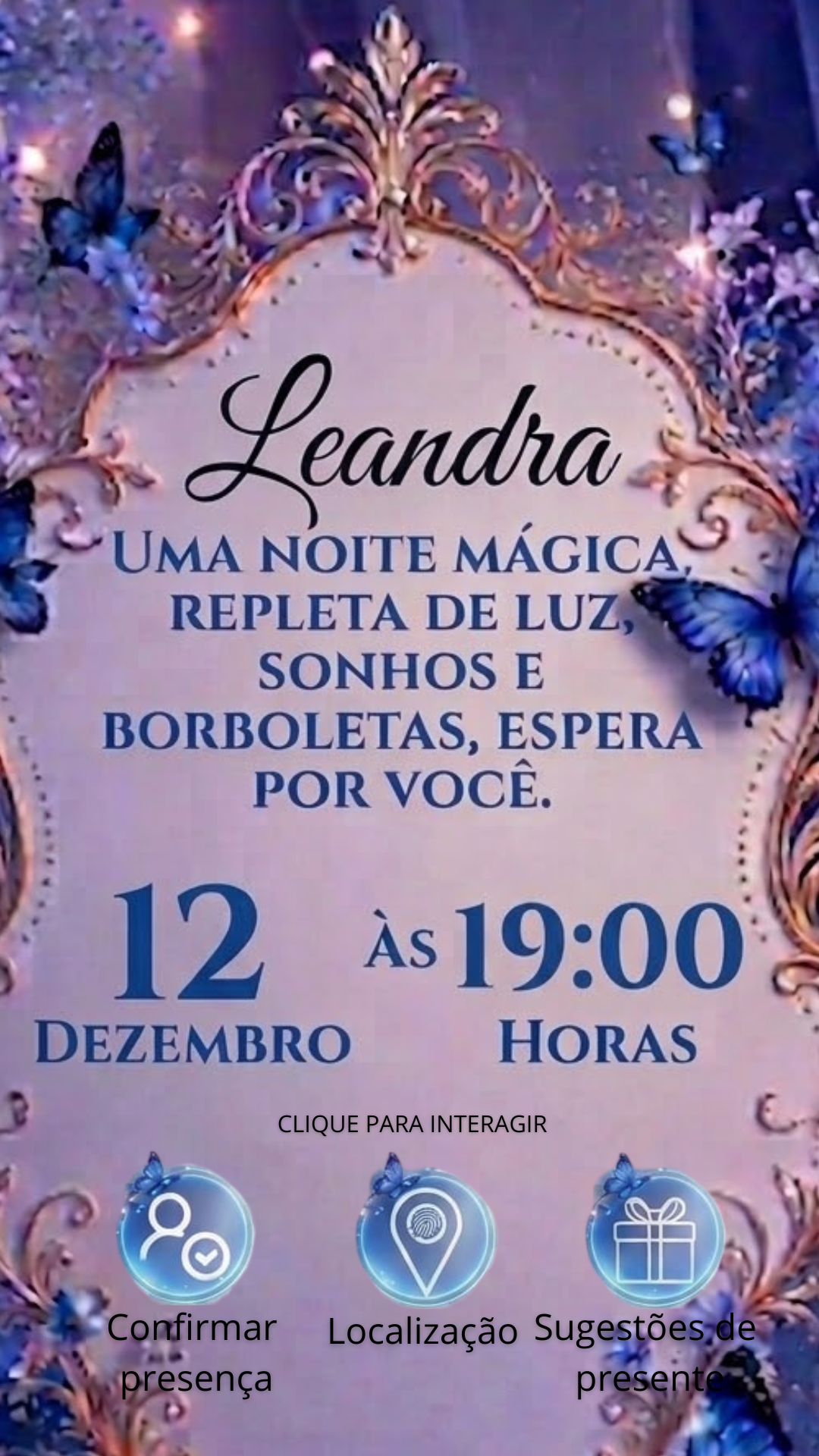 Informações e Botões - Leandra