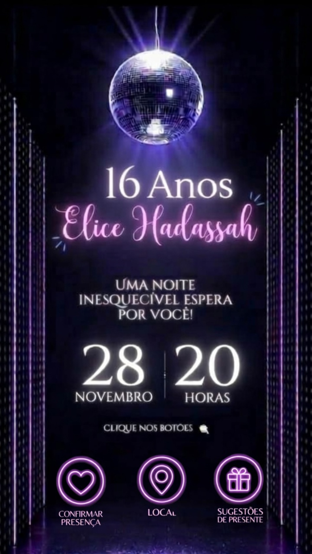 Informações e Botões - Elice