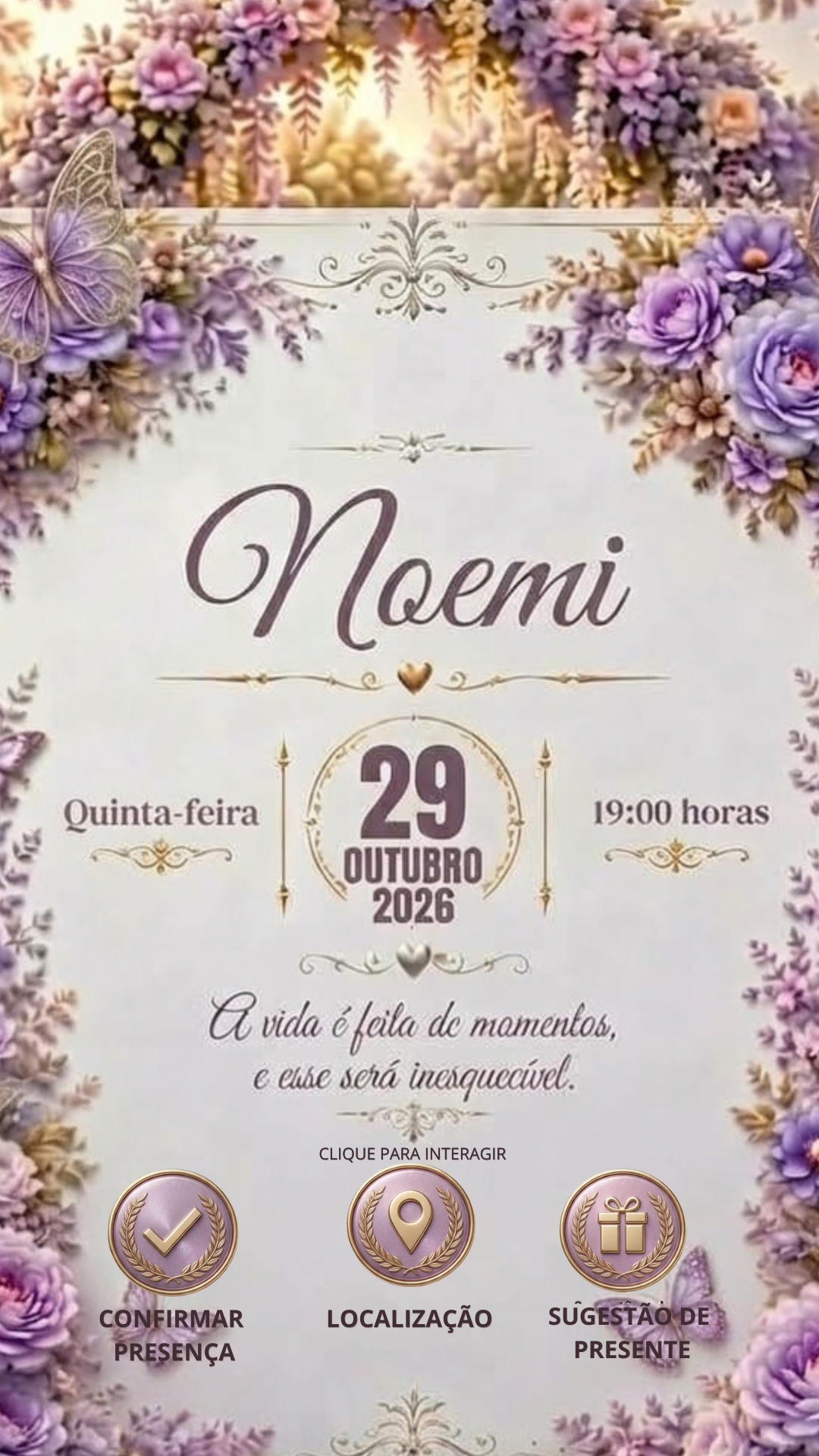 Informações e Botões - Noemi